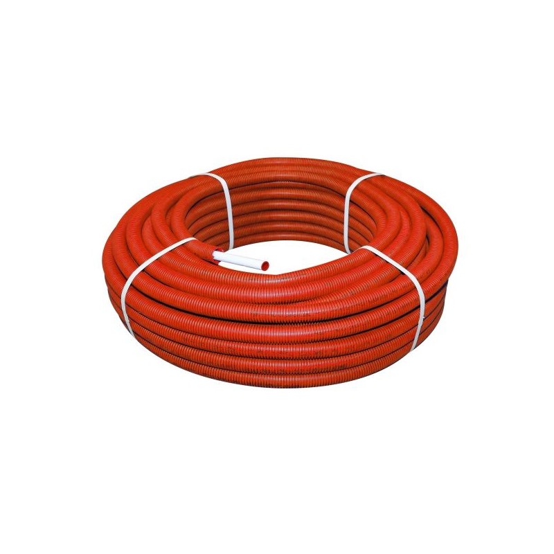 BONFIX Alu-pers systeembuis + rode mantel 20 x 2,0 - rol a 50 mtr