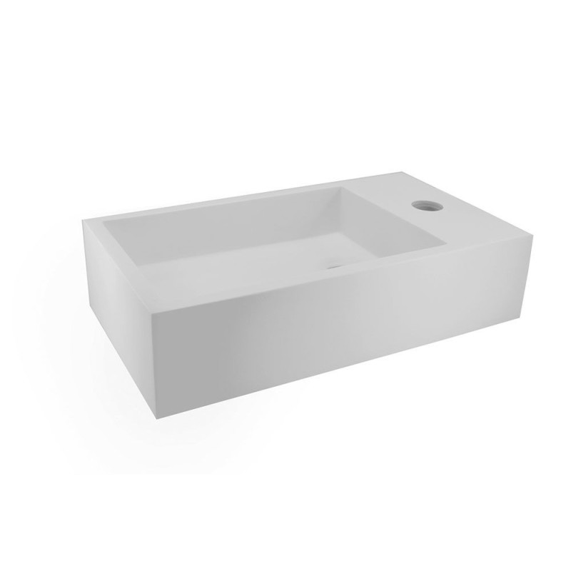 Lotte fontein rechts 40 x 22 x 10 cm solid surface mat wit