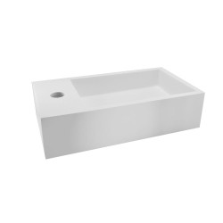 Lotte fontein links 40 x 22 x 10 cm solid surface mat wit