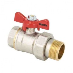 BONFIX Kogelkraan 1/2" - bi.dr. x koppeling bu.dr. rode vlindergreep