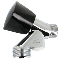 BONFIX wasmachinekraan 1/2" x 3/4" zwarte knop - geen keerklep