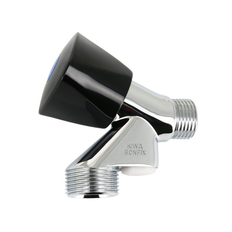 BONFIX wasmachinekraan 1/2" x 3/4" zwarte knop - geen keerklep