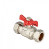 BONFIX Kogelkraan 2 x 28 mm knel met vlinder- rode vlindergreep -PN25