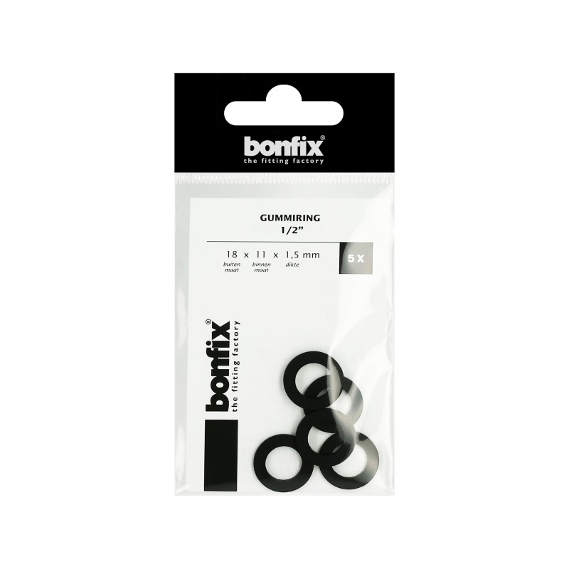 BONFIX Gummiring 1/2" (18 x 11 x 1,5 mm) 5 stuks