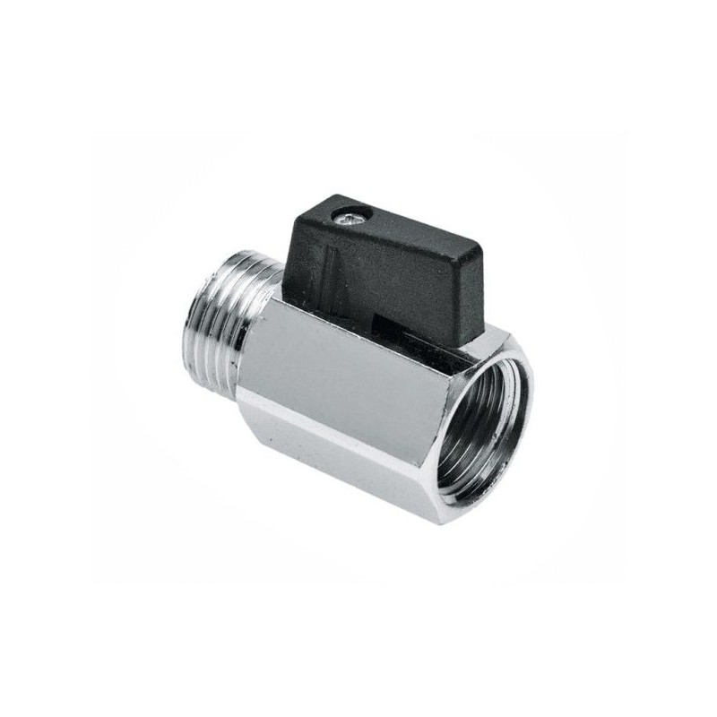 BONFIX Minikogelkraan 1/4" bi.dr. x bu.dr. (zwarte knop)