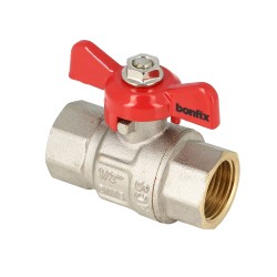 BONFIX Kogelkraan 1/4" - 2 x binnendraad  - rode vlindergreep - PN40