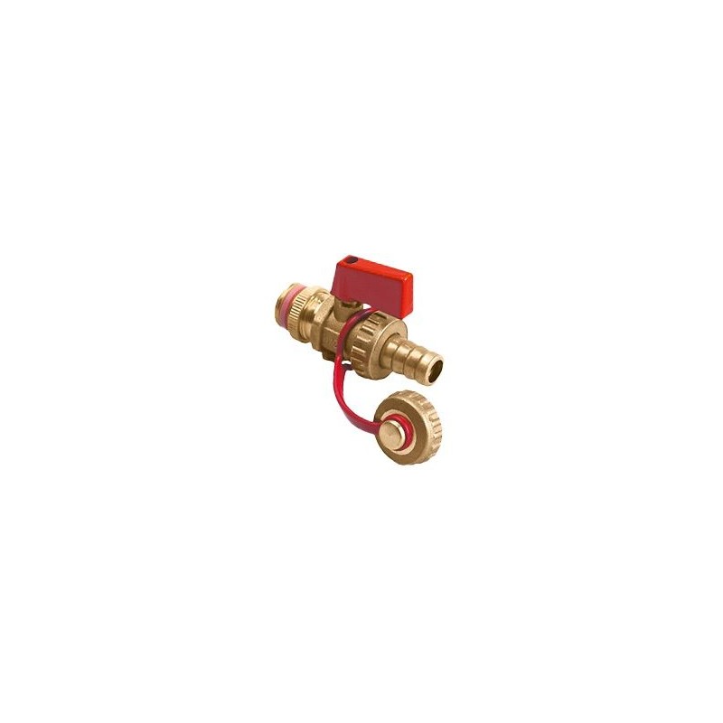 BONFIX Kogelvul- en aftapkraan 1/2" rode knop - zelfdichtend