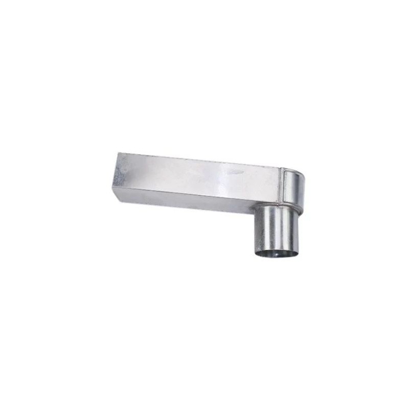 zinken stadsuitloop 60 x 80 mm naar uitloop Ø80 - rond kraal