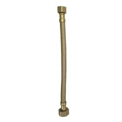 Flexibele aansluitslang 1/2" x 3/8" 25 cm geborsteld messing