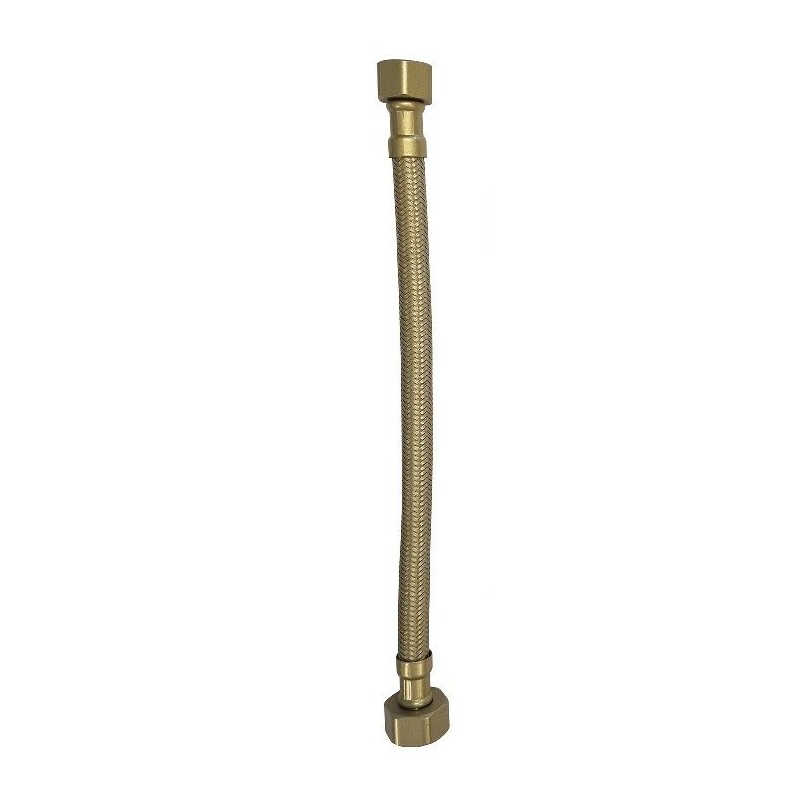 Flexibele aansluitslang 1/2" x 3/8" 25 cm geborsteld messing