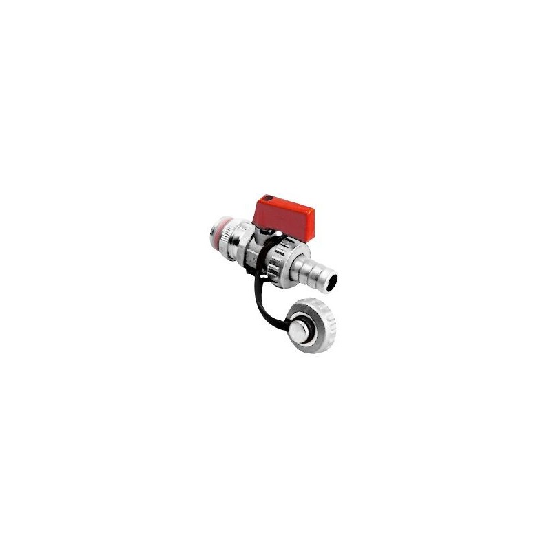 BONFIX Kogelvul- en aftapkraan 1/2" rode knop - zelfdichtend - vertind