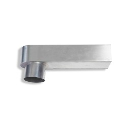 RHEINZINK Stadsuitloop walsblank Ø70mm 60 x 80mm 32cm