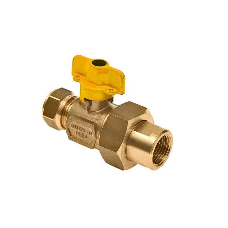 BONFIX Gaskogelkraan Knel messing 15 mm x koppeling 1/2" bi.dr.