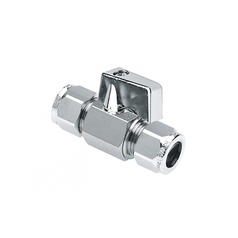 BONFIX Minikogelkraan recht knel 15x10 (chromen knop)