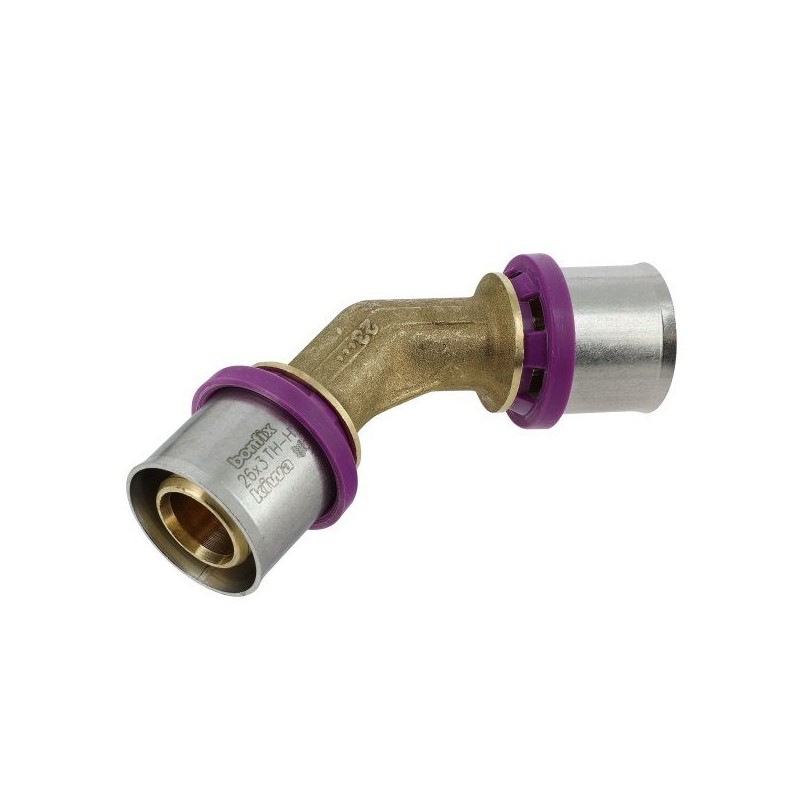 BONFIX Alu-pers bocht 45° 26 x 26 mm