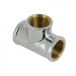 BONFIX Draad messing T-stuk 3/4" bi.dr. verchroomd