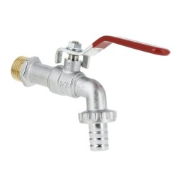BONFIX Kogeltapkraan 1/2" - slangaansluiting - vertind - rode hendel