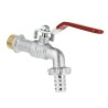 BONFIX Kogeltapkraan 1/2" - slangaansluiting - vertind - rode hendel