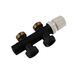 Riko thermostatisch 3/4" onderblok haaks recht - mat Zwart