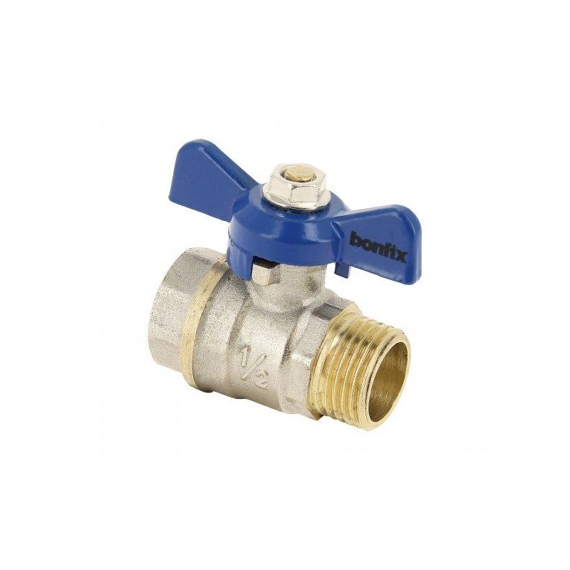 BONFIX Kogelkraan 3/4" - bi.dr. x bu.dr.- blauwe vlindergreep - PN25