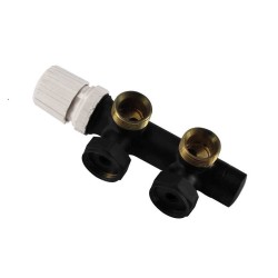 Riko thermostatisch 3/4" onderblok haaks links - mat zwart