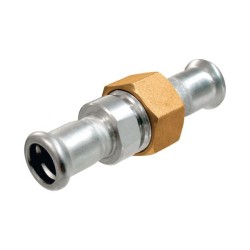 BONFIX M-press RVS-water 3-delige koppeling vlak 18 x 3/4" x 18 mm