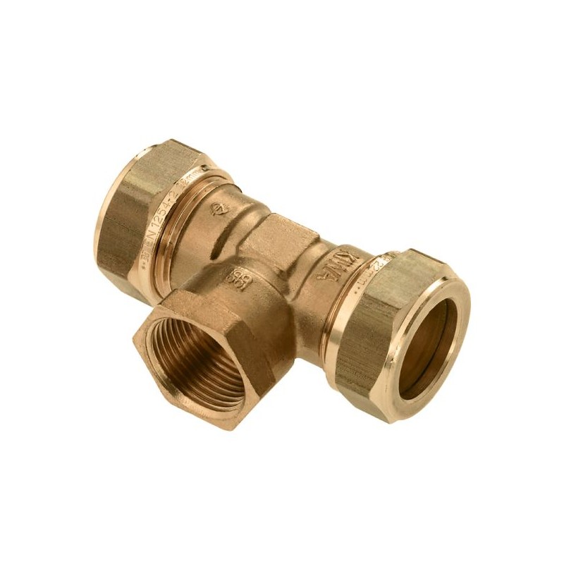 BONFIX Knel messing T-stuk 14 x 1/2" bi.dr. x 14 mm