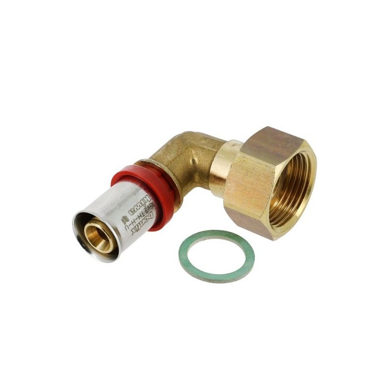BONFIX Alu-pers 2-delige kniekoppeling vl. dichting 3/4" bi. x 16 mm