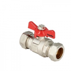 BONFIX Kogelkraan 2 x 22 mm knel met vlinder- rode vlindergreep -PN25