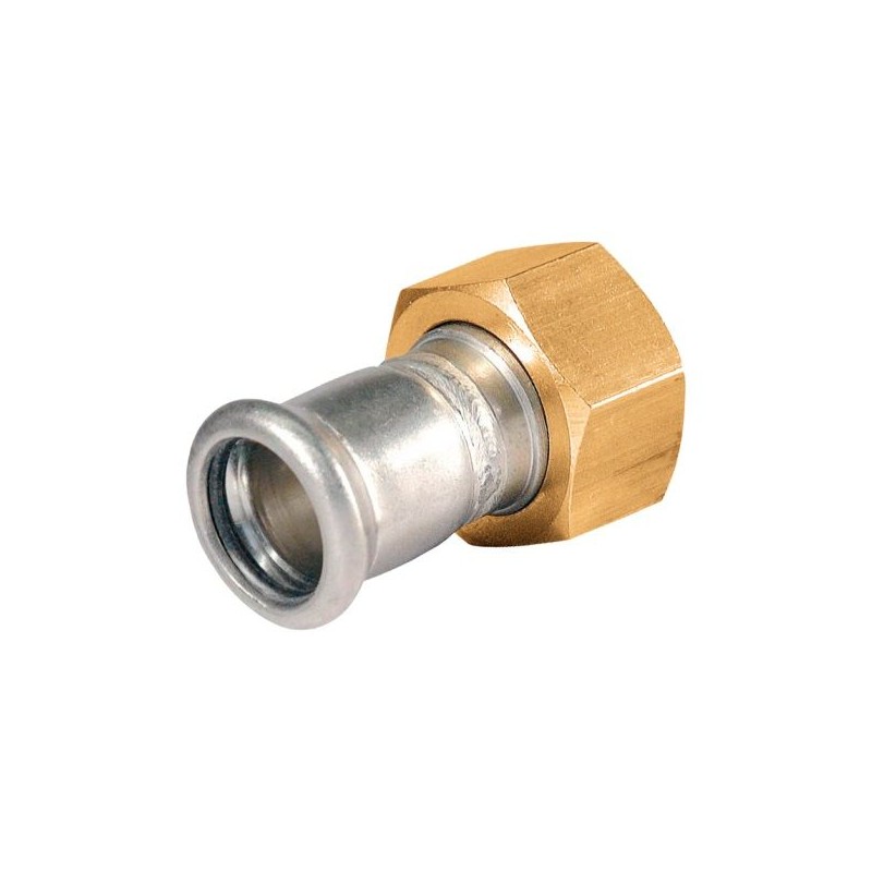 BONFIX M-press RVS-water 2-delige koppeling 3/4" bi. x 18mm wartel
