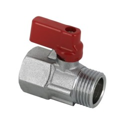 BONFIX Minikogelkraan vertind 1/2" bi. x bu. (rode knop)