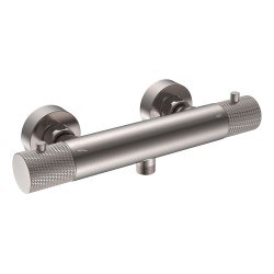 Ribbd thermostatische douchemengkraan hartafstand 15 cm geborst. staal
