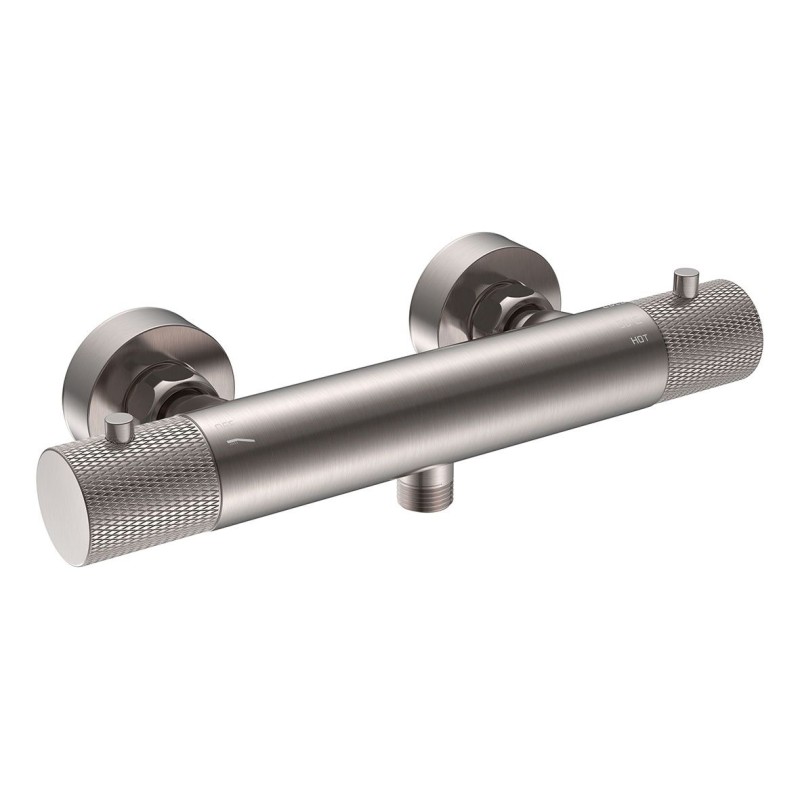 Ribbd thermostatische douchemengkraan hartafstand 15 cm geborst. staal