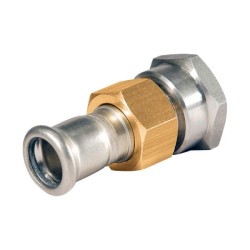 BONFIX M-press RVS-water 3-delige koppeling 1/2".bi.dr. x 15 mm