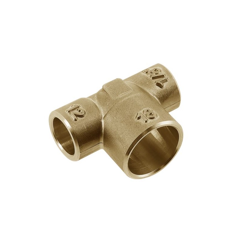 BONFIX Soldeer messing T-stuk 12 x 18 x 1/8" bi.dr.