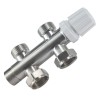 Riko thermostatisch 3/4" onderblok recht geborsteld staal