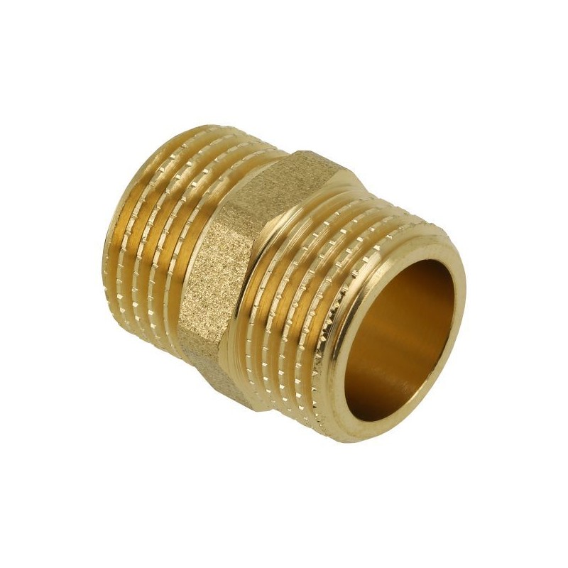 BONFIX Draad messing dubbele nippel 1" bu.dr.