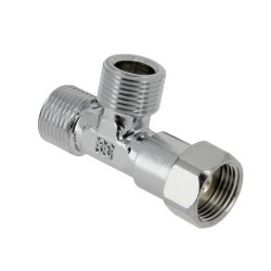 BONFIX Draad verchroomd T-stuk 3/8" bu. x 3/8" bu. x 3/8" wartel