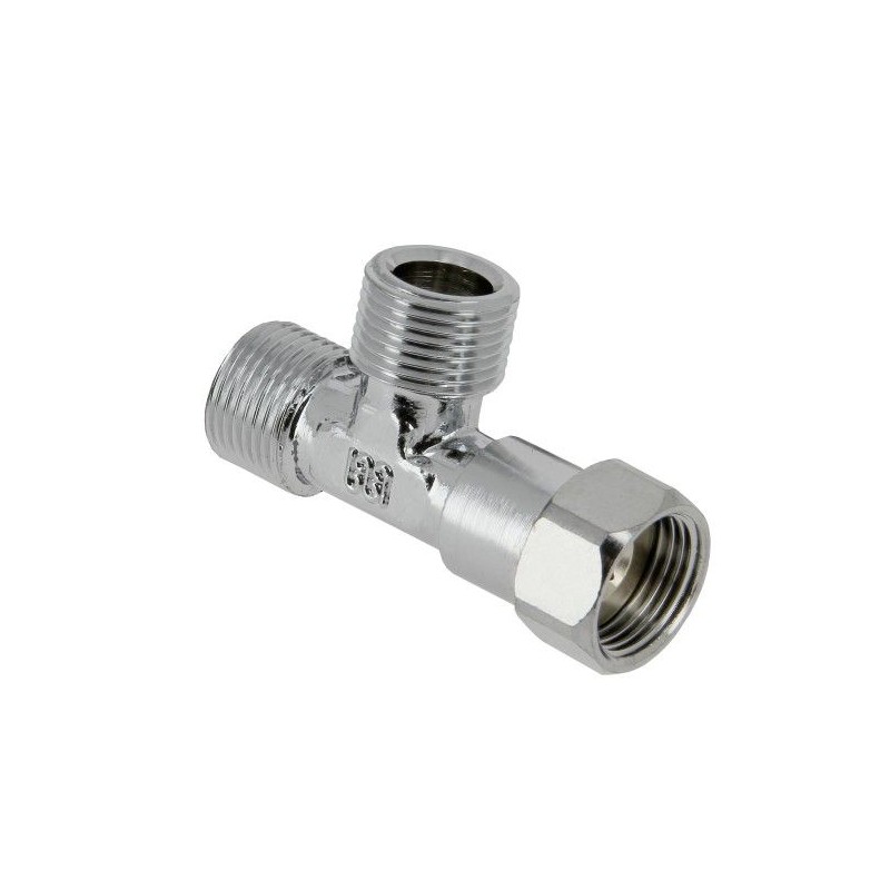 BONFIX Draad verchroomd T-stuk 3/8" bu. x 3/8" bu. x 3/8" wartel