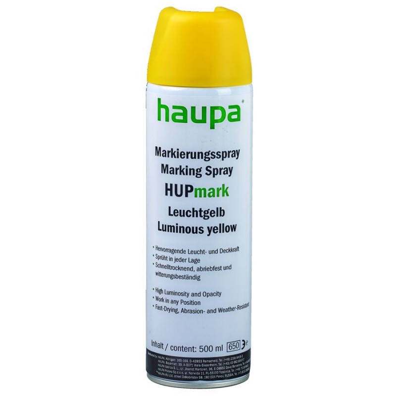 Markeerspray HUPmark geel Aerosol 500 ml Haupa
