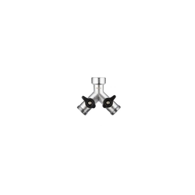Geka Plus - chroom 2-w. verdeelblok afsluiter wartel 3/4 + 2x bu.dr.