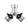 Geka Plus - chroom 2-w. verdeelblok afsluiter wartel 3/4 + 2x bu.dr.