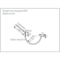 gootbeugel Klang+Lip 25x5mm 45 graden model 3 Mast 30