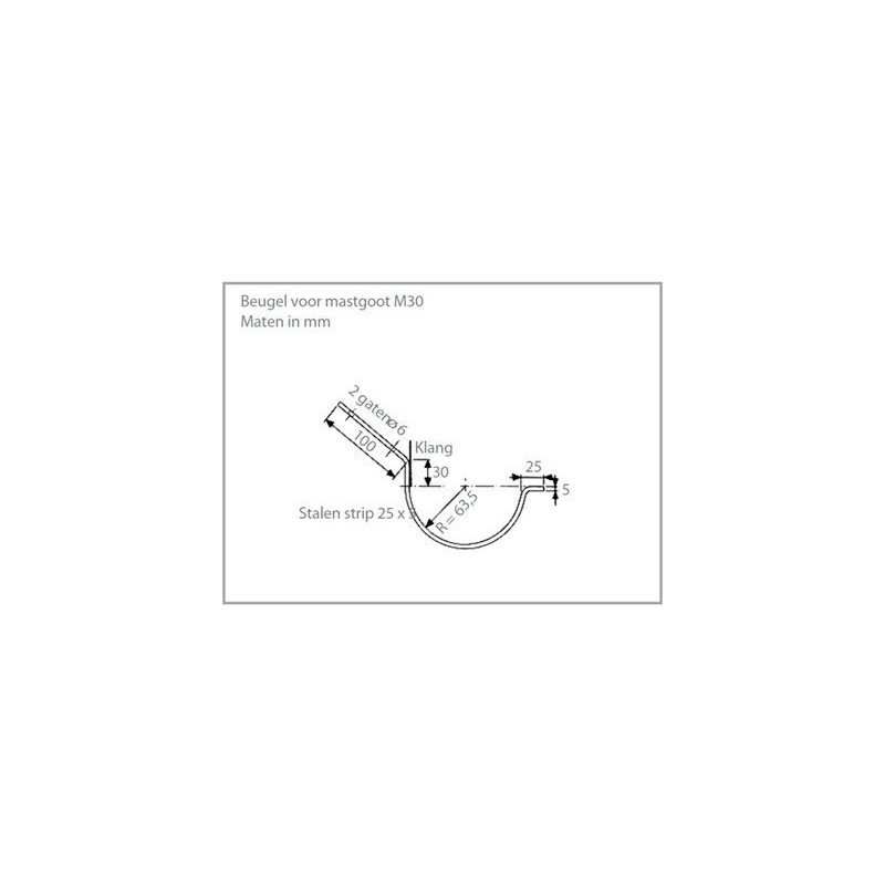 gootbeugel Klang+Lip 25x5mm 45 graden model 3 Mast 30