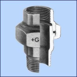 zwart malleable 3-delige koppeling nr.341 bi.dr. x bt.dr. 5/4"