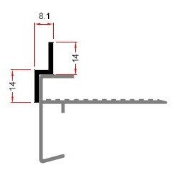 Roval aluminium antiklimprofiel 14 mm L2500mm