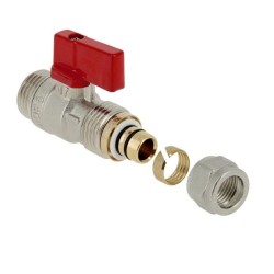 BONFIX Kogelkraan 1/2" x 16 mm knel t.b.v. collector rood