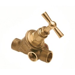 BPE stopkraan soldeer 28 mm met aftapgelegenheid