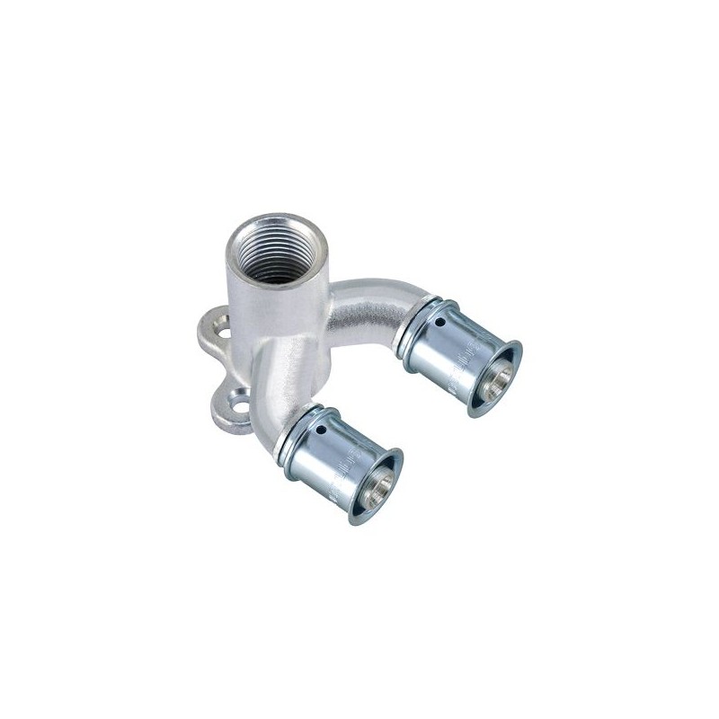 MultiTubo Persfitting metaal vertind U-muurplaat 16 x 1/2" bi.dr.