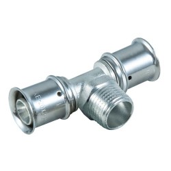 MultiTubo Persfitting metaal vertind T-stuk 32 x 3/4" bu.dr. x 32